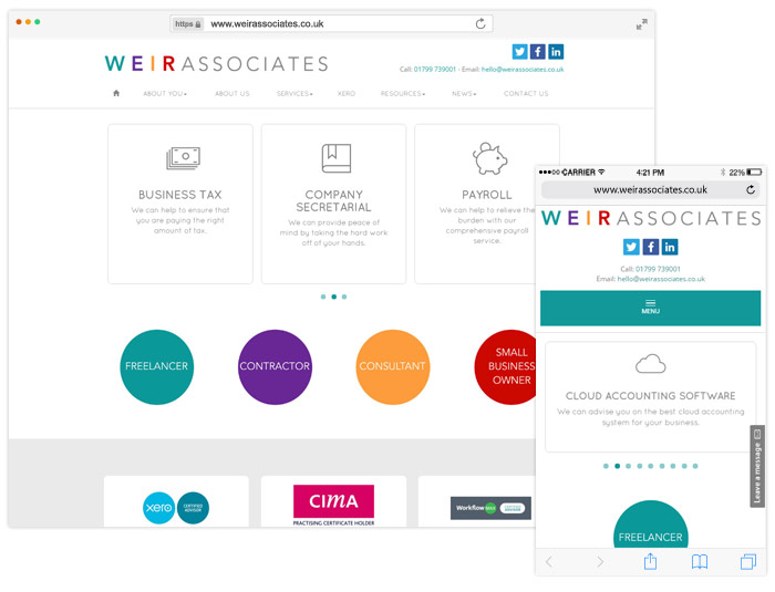 Weir Associates website example