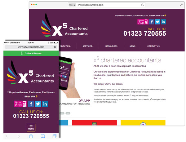 X5 Accountants website example