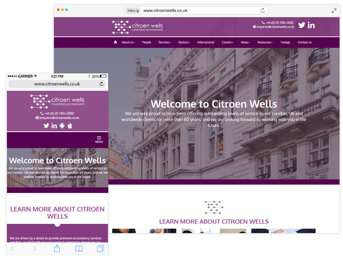 Citroen Wells website example