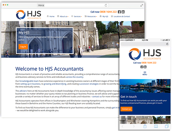 HJS Accountants website example